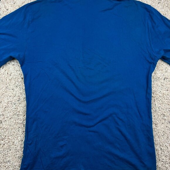 Patagonia Mens Polo Shirt Blue Medium Solid Button Short Sleeve Organic Cotton - Picture 8 of 8